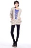 Wholesale db2406 wholesale! retail,guaranteed 100% V neck stripe wool knit cardigan for lady