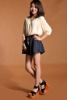[dd0714]New arrive wholesale retail high quality sweetly rivet shoulder decorate chiffon lady blouse