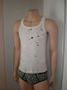 Wholesale men singlet with print 2x2 RIB