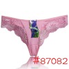 Wholesale lace trim cotton thong stock g-string