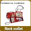 Wholesale promotional neck wallet/neck purse/sports wallet/fashion neck wallet