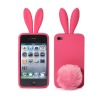 Wholesale Low price for Newest popular silicone rubber rabbit shape mobile iphone4G protector case
