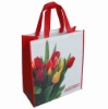 2011 red flour non woven happy shopping or beach bags