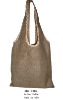 vestlike handle burlap shopping bag