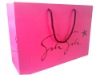 Wholesale printed pink paper shopping bag