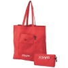 Wholesale 210T nylon Red folded bag,folding shopping bags,promotion foldaway shopping bag