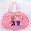 pink pvc shopping handbag