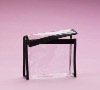 Wholesale classic black and white pvc cosmetic bag(PVC-005)