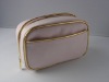 Wholesale polyester cosmetic bag with gold piping
