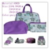Wholesale purple cosmetic bag set with three bags