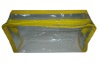 pvc cosmetic bag with yellow zip