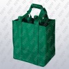 Wholesale Reusable Non-woven 6-bottle Green Wine Bag DF118