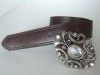 Wholesale Aojin 2010 ladies' belt with diamond buckle