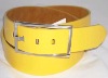 SQUARE SHAPE BUCKLE WIDE SILVER LEATHER Belt