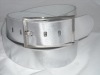 SQUARE SHAPE BUCKLE WIDE SILVER LEATHER Belt