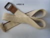 100%cotton belts with PU on the buckle end