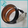 Oval buckle with Bull PU Man belts wholesale double stitches belts