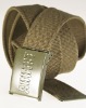 Wholesale Sports Web Belt with Embossed Metal Buckle and Metal Tips