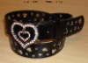 Diamond Heart Buckle Punch Belt
