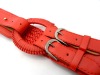 Wholesale pu braided belt with two buckle