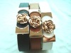 Wholesale plain belt with floral buckle