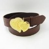 Wholesale Fashion pu leather belt with heart buckle