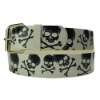 Wholesale White Stamped Skull Belt Strap