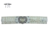 Wholesale Elastic Belt with Heart Shape Rhinestone Buckle