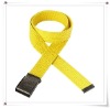 Wholesale Yellow Ribbed Canvas Belt