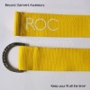 Wholesale yellow promotion polyester belt with engraved logo