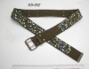 Wholesale fashion polyester webbing belt with sequins