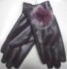 Wholesale fashion ladies leather gloves with stone FG0119