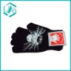 Fashion black sports fibre and terylene glove