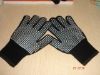 Wholesale Fashion Knitted black pvc working glove