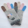 Wholesale wool/acrylic kids knitted winter fashion glove
