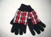 Jacquard wool/acrylic/cashmere knitted warm glove