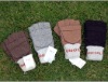 Wholesale acrylic/wool winter fashion knitted fingerless flap glove mitten