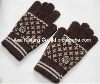 Wholesale knitting wool jacquard winter gloves