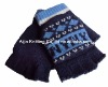 Wholesale Wool knitted jacquard half finger gloves