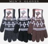 Wool knitted jacquard gloves