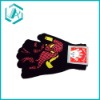 Wholesale Fashionable sports black and red color fibre glove
