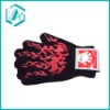Wholesale Fashionable black and red color fibre glove