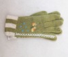 Wholesale wool/acrylic knitted jacquard winter glove