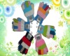 Wholesale Microfiber multicolor stripe cotton glove