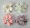 Wholesale Knited hair clip brooch with rhinestone and pearl center
