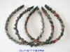 Fashion lady hair band wrap in england grid fabric