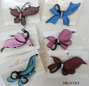 Wholesale leather covered butterfly hair pin