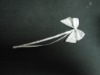Wholesale silver elastic loop with ribbon bow