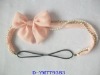 Wholesale Fashion elastic hair wrap with metal chain and chiffon