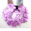 Wholesale purple fabric flower stretched hair band